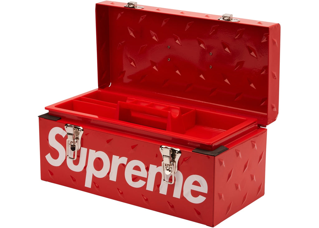 Supreme Diamond Plate Tool Box- Red