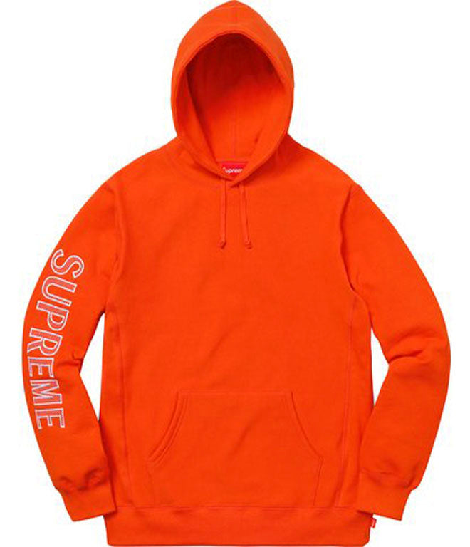 Supreme Embroidery Hooded Sweatshirt- Dark Orange