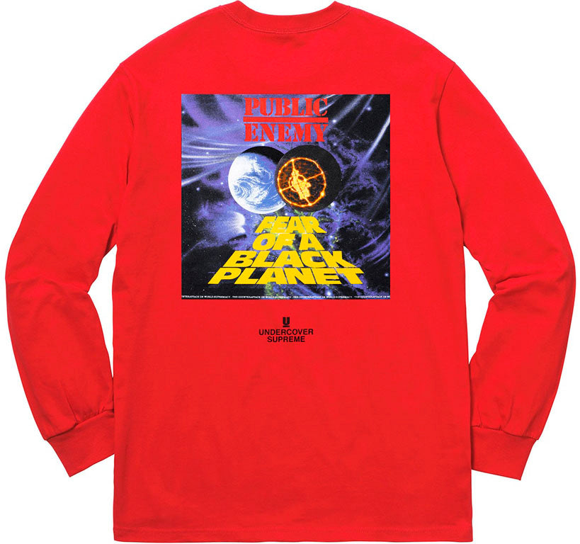 Supreme UNDERCOVER/Public Enemy Counterattack L/S  Tee- Red