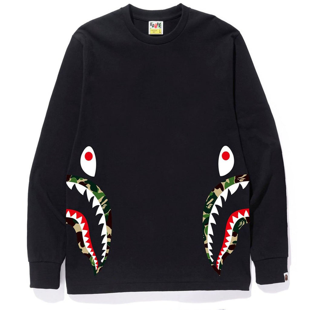 Bape ABC Side Shark L/S Tee- Black/Green