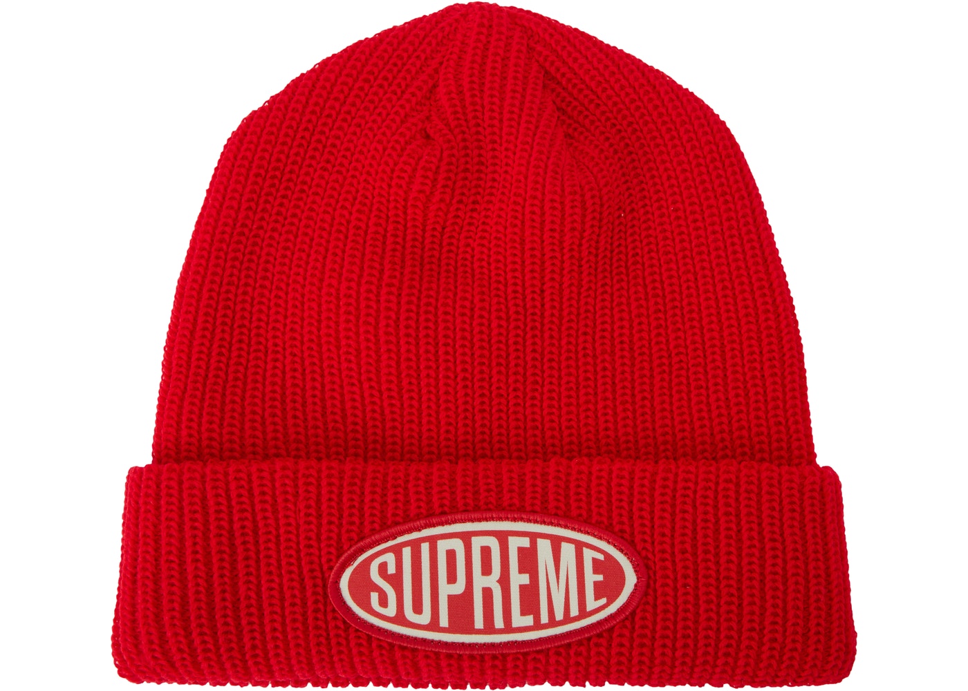 Supreme Oval Patch Beanie- Red