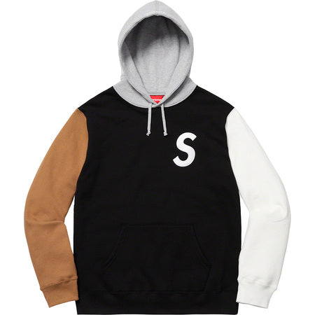 Supreme S Logo Colorblocked Hoodie- Black