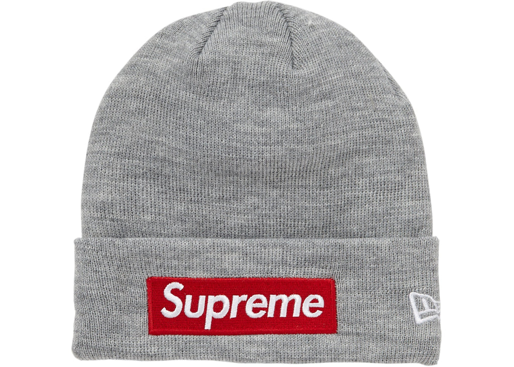 Supreme New Era Box Logo Beanie (FW18)- Heather Grey