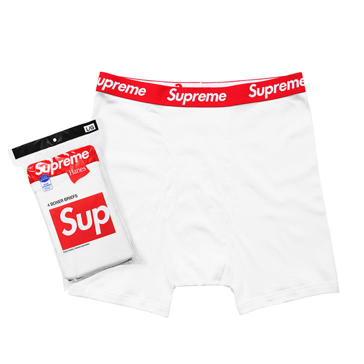 Supreme/Hanes Boxer Briefs -White (4 Pack)