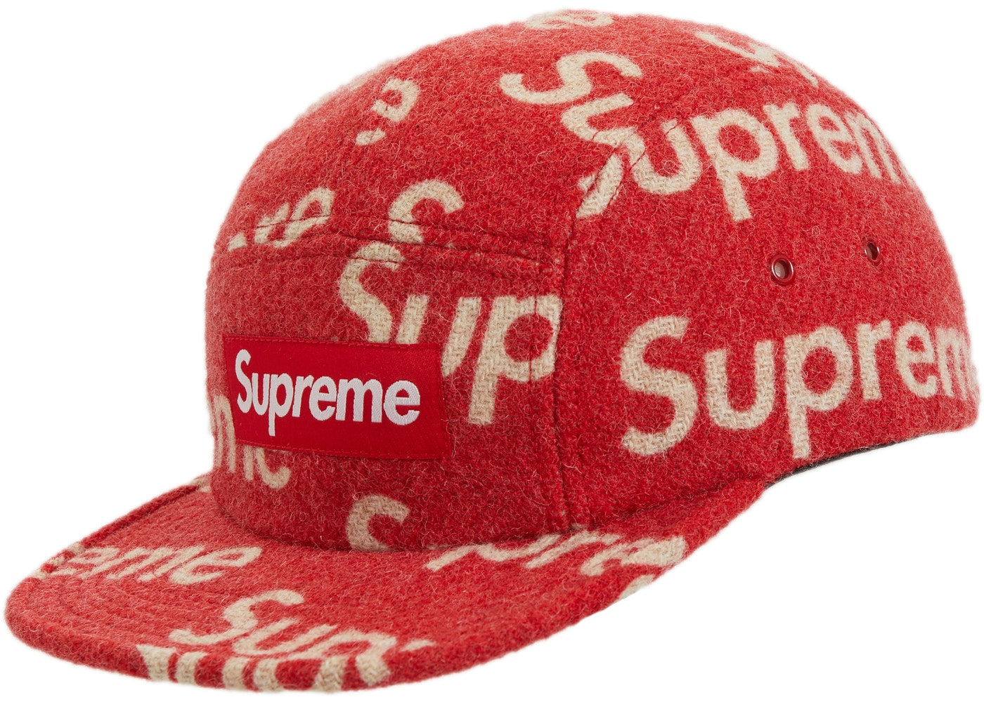 Supreme Harris Tweed Camp Cap- Red