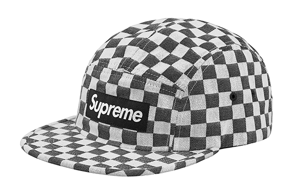 Supreme Checkerboard Camp Cap- Black