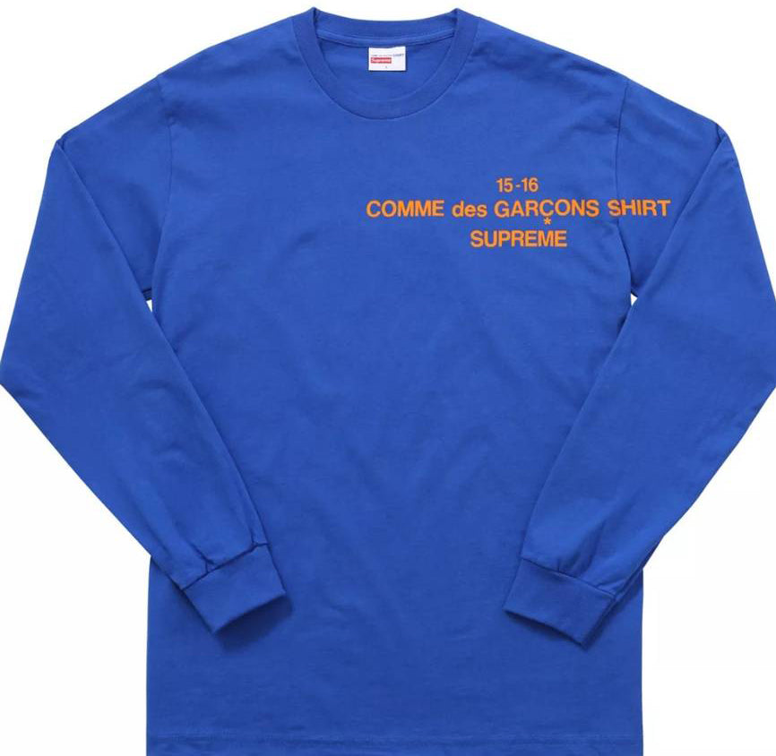 Supreme COMME des GARCONS Long Sleeve- Blue