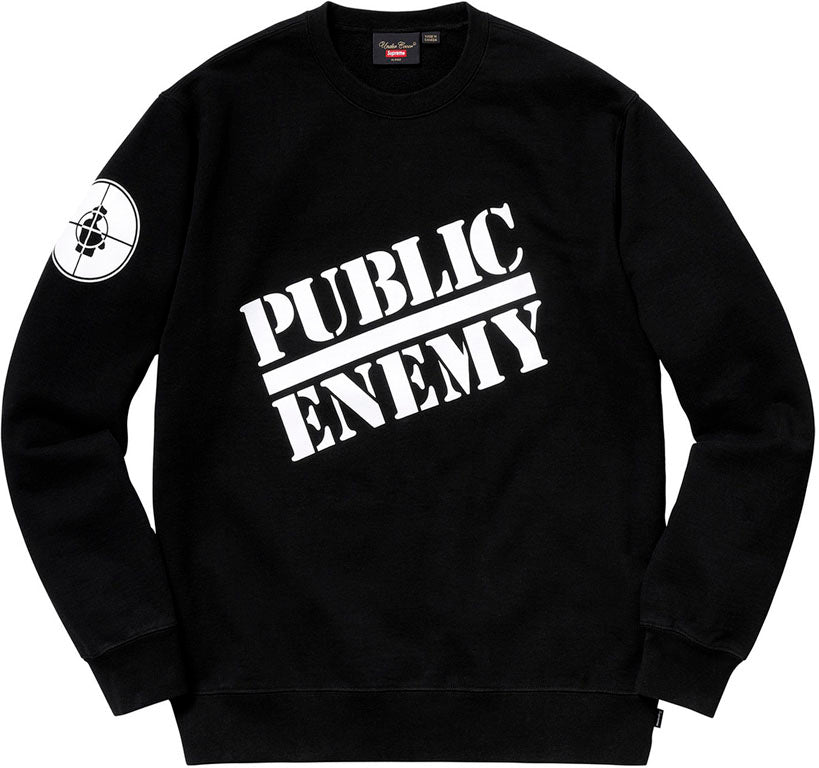 Supreme UNDERCOVER/Public Enemy Crewneck Sweatshirt- Black