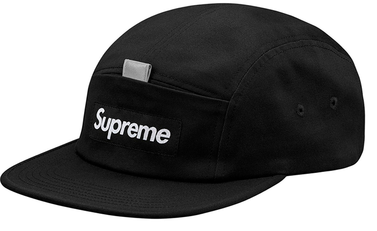 Supreme Reflective Tab Pocket Camp Cap- Black