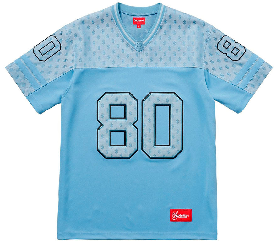 Supreme Monogram Football Jersey- Columbia Blue