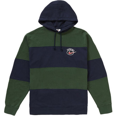 Supreme Nike Stripe Hooded Sweatshirt- Navy