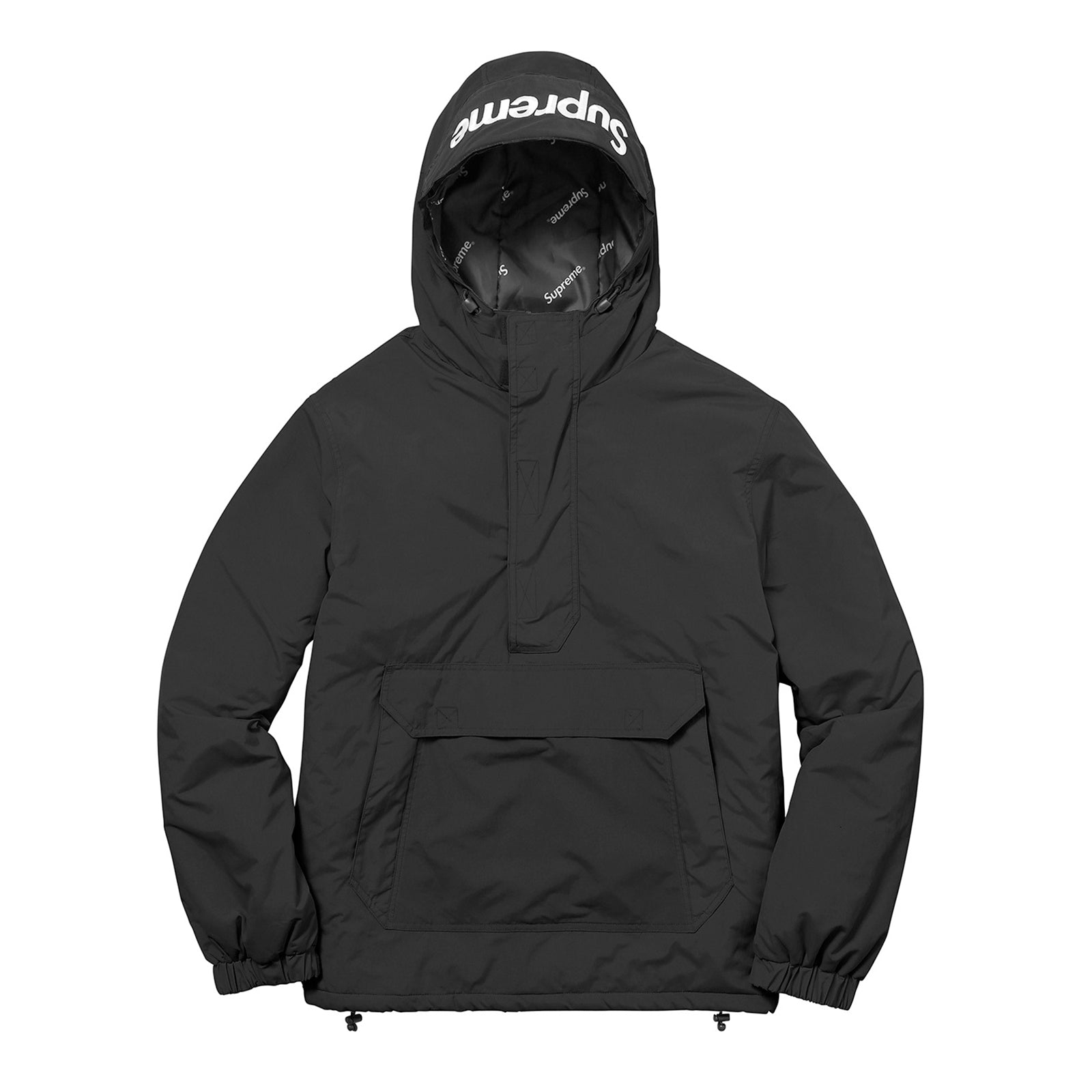 Supreme Hooded Logo half zip pullover