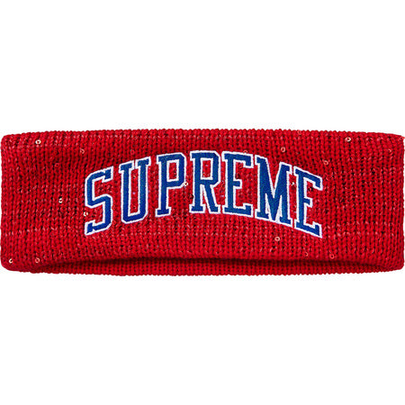 Supreme New Era Sequin Arc Logo Headband- Red