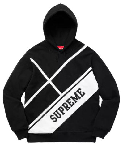 Supreme Diagonal Hooded Sweatshirt- Black
