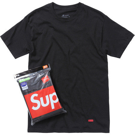 Supreme/Hanes Tagless Tees - Black (3 Pack)