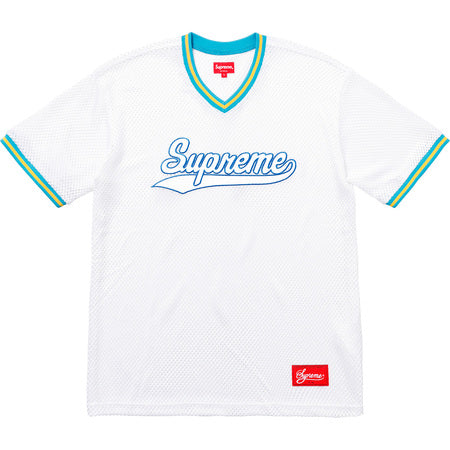 Supreme Mesh Baseball Top- White