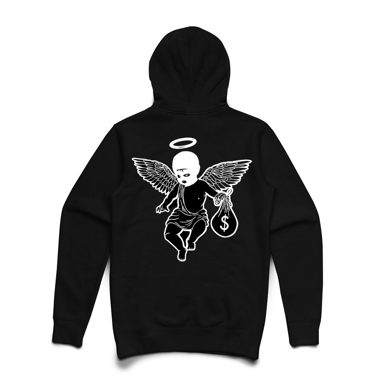 Money Motivated Angel Hoodie (front/back) Big and Tall