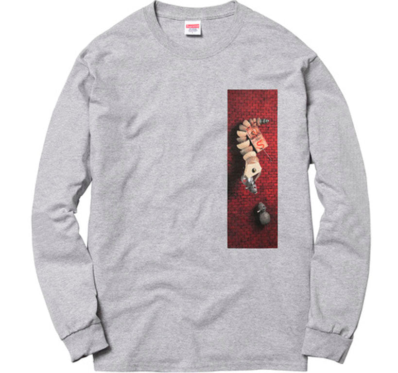 Supreme Mike Hill Snake Trap Long Sleeve Tee- Heather Grey