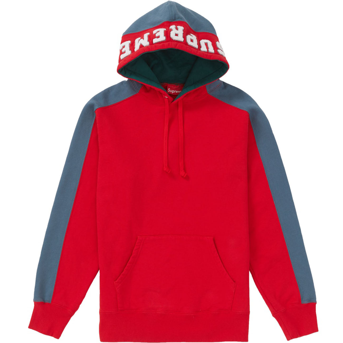 Supreme Paneled Hooded Sweatshirt- Red