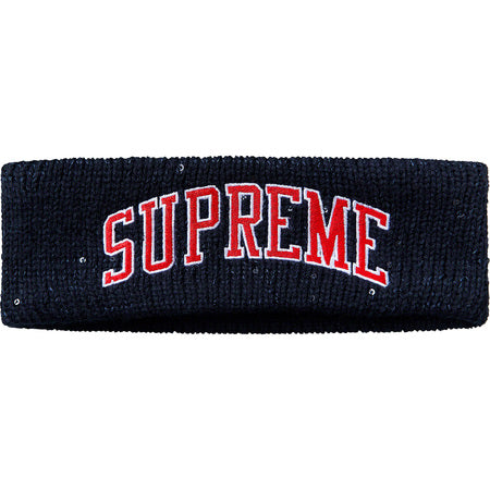 Supreme New Era Sequin Arc Logo Headband- Navy