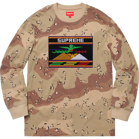 Supreme Needlepoint Patch LS Top- Chocolate Chip Camo