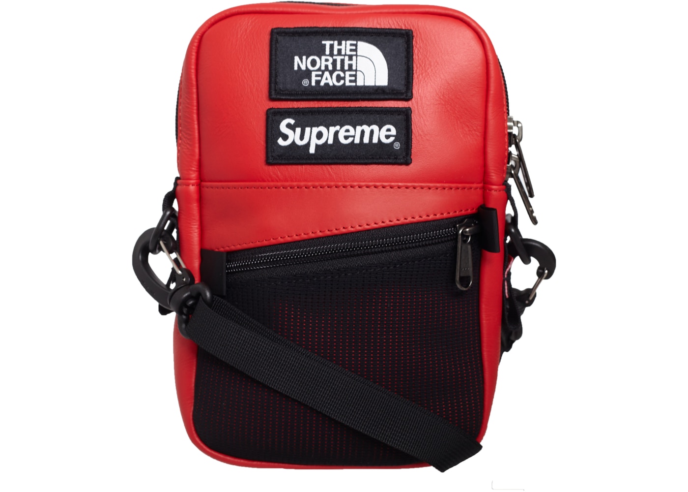 Supreme The North Face Leather Shoulder Bag- Red