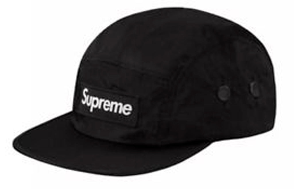 Supreme Washed Nylon Camp Cap- Black