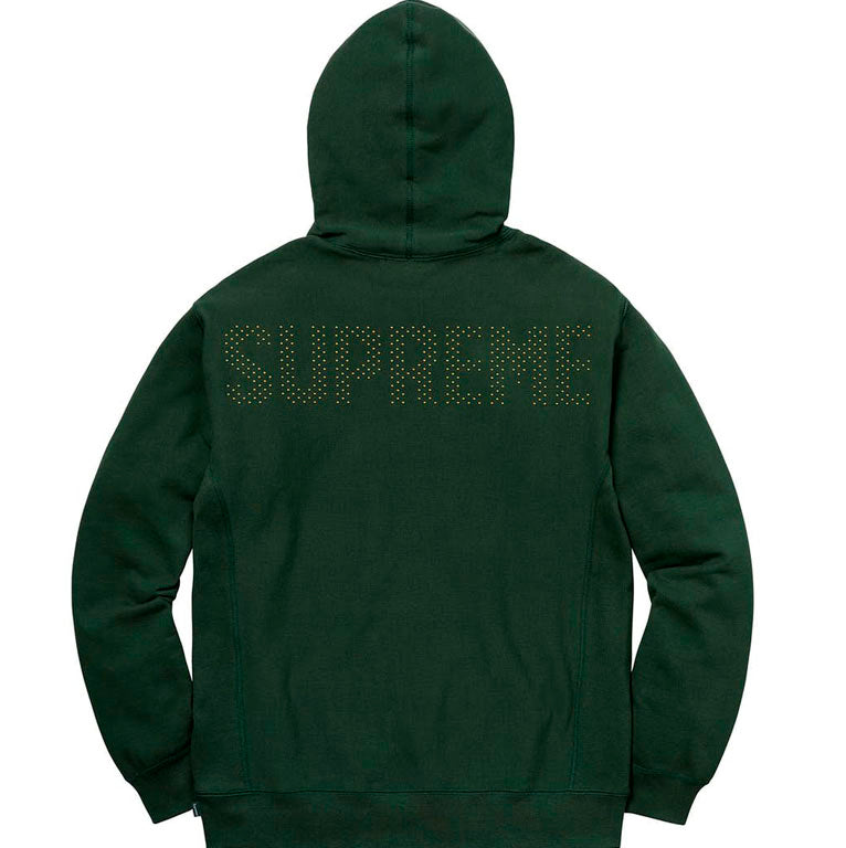 Supreme Studded Hooded Sweatshirt- Dark Green