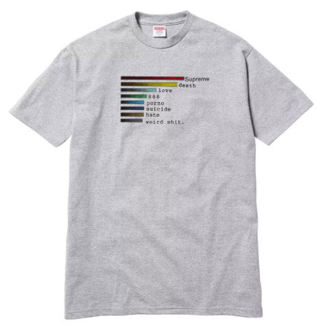 Supreme Chart Tee- Heather Grey