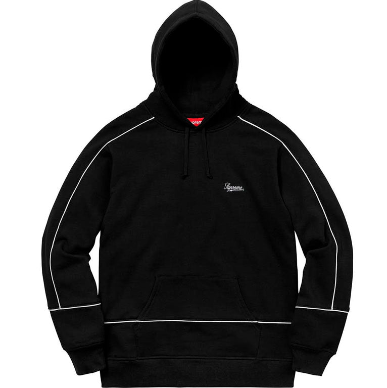 Supreme Piping Hooded Sweatshirt- Black