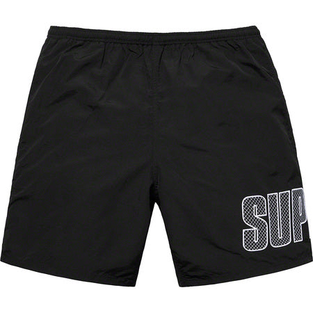 Supreme Logo Applique Water Short- Black