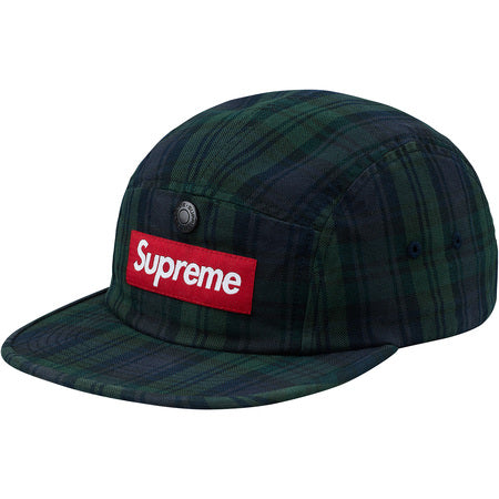 Supreme Snap Button Pocket Camp Cap- Green Flannel