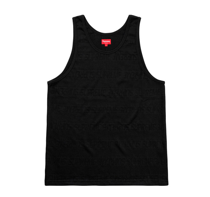 Supreme Mesh Stripe Tank Top- Black