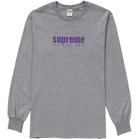 Supreme The Real Shit L/S Tee- Heather Grey
