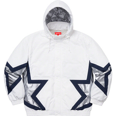 Supreme Stars Puffy Jacket- White