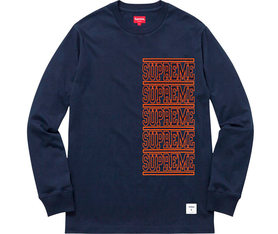 Supreme Stacked L/S Top- Navy
