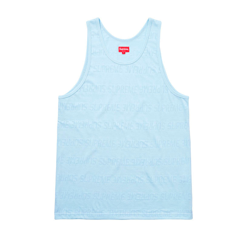 Supreme Mesh Stripe Tank Top- Light Blue