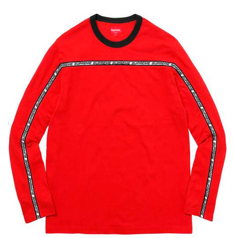 Supreme Supreme Tape Stripe Long Sleeve- Red