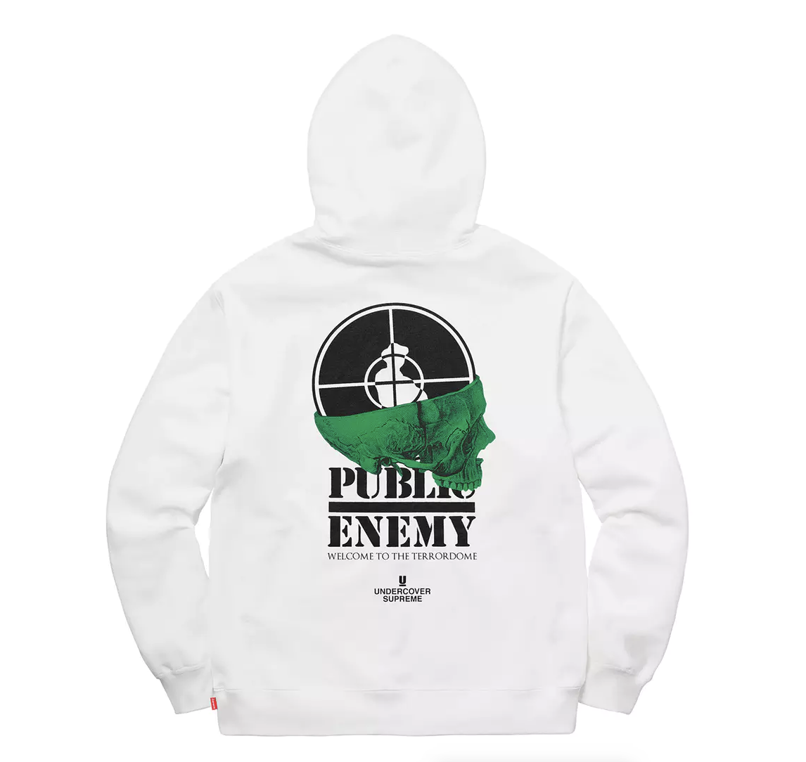 Supreme UNDERCOVER/Public Enemy Terrordome Hooded Sweatshirt- White