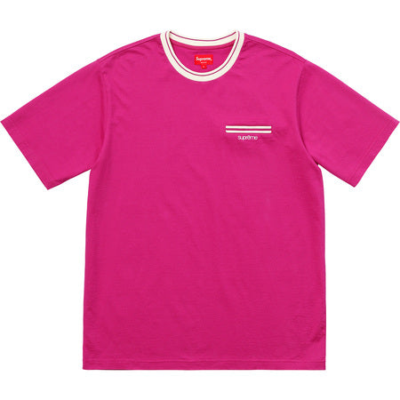 Supreme Ribbed Pocket Tee- Magenta