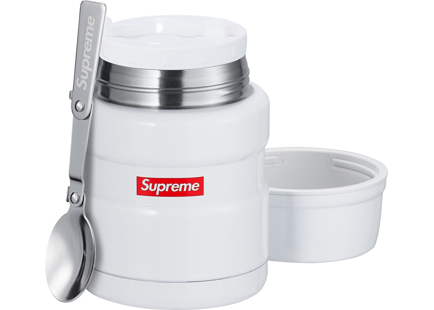 Supreme Thermos Stainless King Food Jar and Spoon- White