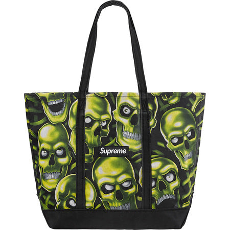 Supreme Skull Pile Denim Tote- Black