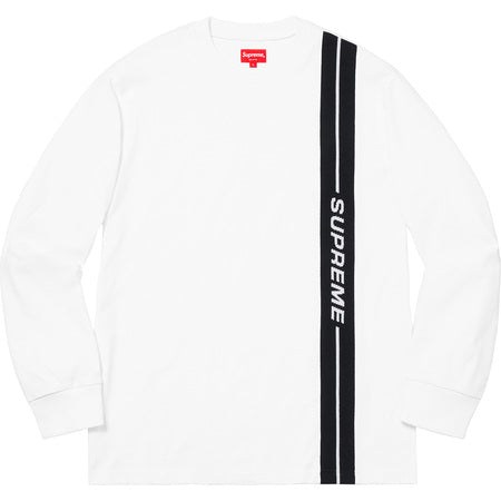 Supreme Vertical Logo Stripe L/S Top- White