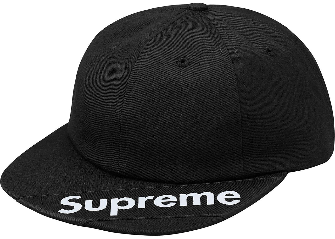 Supreme Visor Label 6-Panel- Black