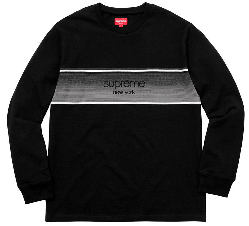 Supreme Shadow Stripe LS Top- Black