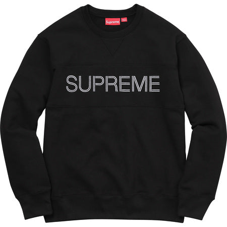 SUPREME Zig Zag Stitch Panel Crewneck - Black