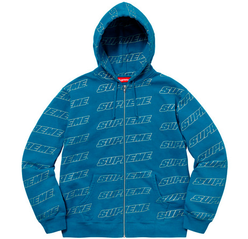 Supreme Zip Up Hooded Sweatshirt- Dark Aqua